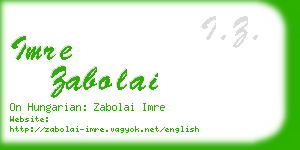 imre zabolai business card